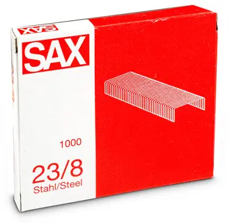 SAX Heftklammern 23/8 1000 Stück Stahl silber