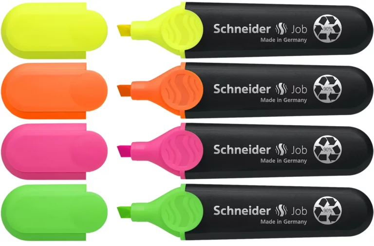 SCHNEIDER Textmarker Job 150 4 Stück mit Keilspitze 1+5mm sortiert