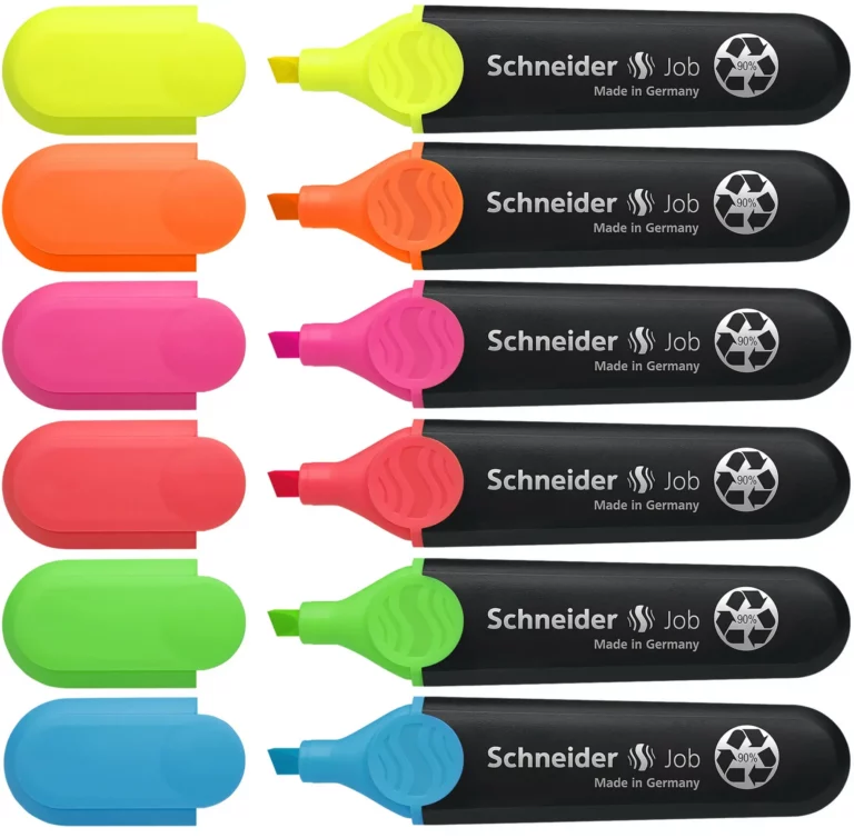 SCHNEIDER Textmarker Job 6 Stück mit Keilspitze 1+5mm sortiert