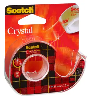 SCOTCH Klebeband Crystal 1 Rolle mit Abroller 19 mm x 7
