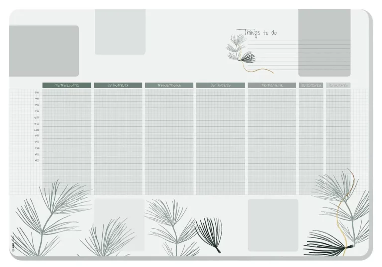 SIGEL Papier-Schreibunterlage Weekly Planner Nature DIN A2 30 Blatt khaki/weiß