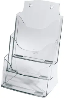 SIGEL Tisch-Prospekthalter LH130 A4 3 Fächer Acryl transparent