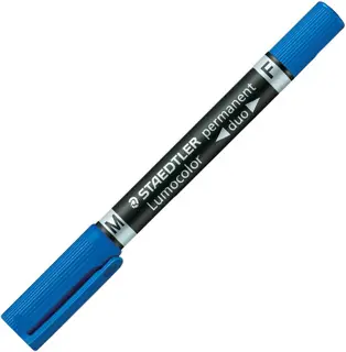 STAEDTLER Folienstift Lumocolor® Duo 348 F + M blau
