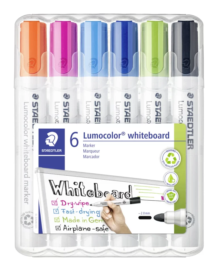 STAEDTLER Whiteboardmarker Lumocolor® 351 WP6 6 Stück im Etui mit Rundspitze mehrfarbig