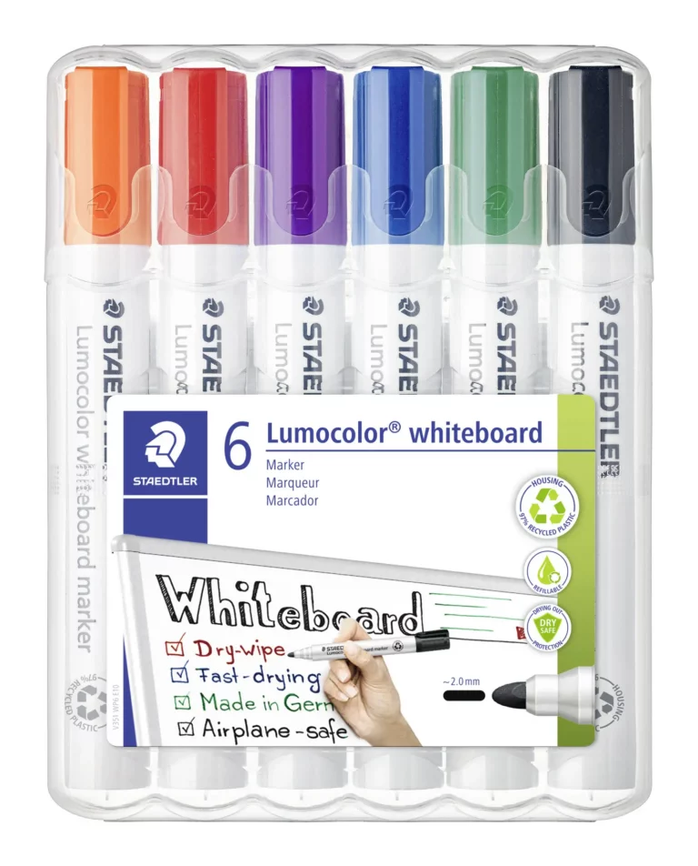 STAEDTLER Whiteboardmarker Lumocolor® 351 mit Rundspitze 2 mm 6 Stück mehrere Farben