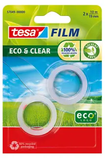 TESA Klebeband Eco & Clear 19 mm x 10 m 2 Stück transparent