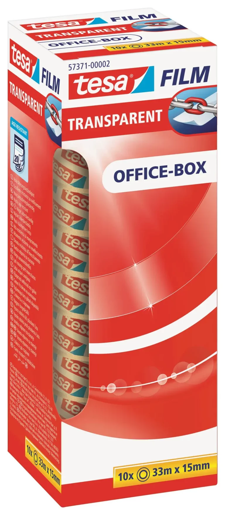 TESA Klebefilm Box 57371 10 Rollen 15 mm x 33 m transparent