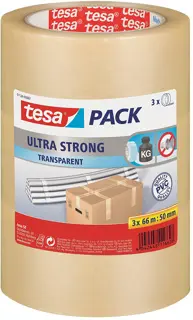 TESA Verpackungsband 51124 3 Stück 50 mm x 66 m transparent