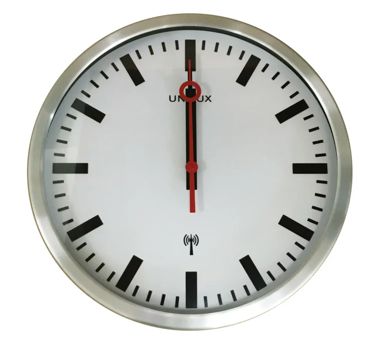 UNILUX Wanduhr Station mit Funksignal Ø 35 cm metallgrau