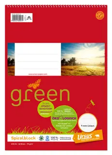 URSUS GREEN Spiralblock A4 48 Blatt liniert