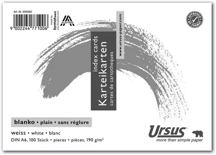 URSUS Karteikarten 100 Stück A6 glatt weiß