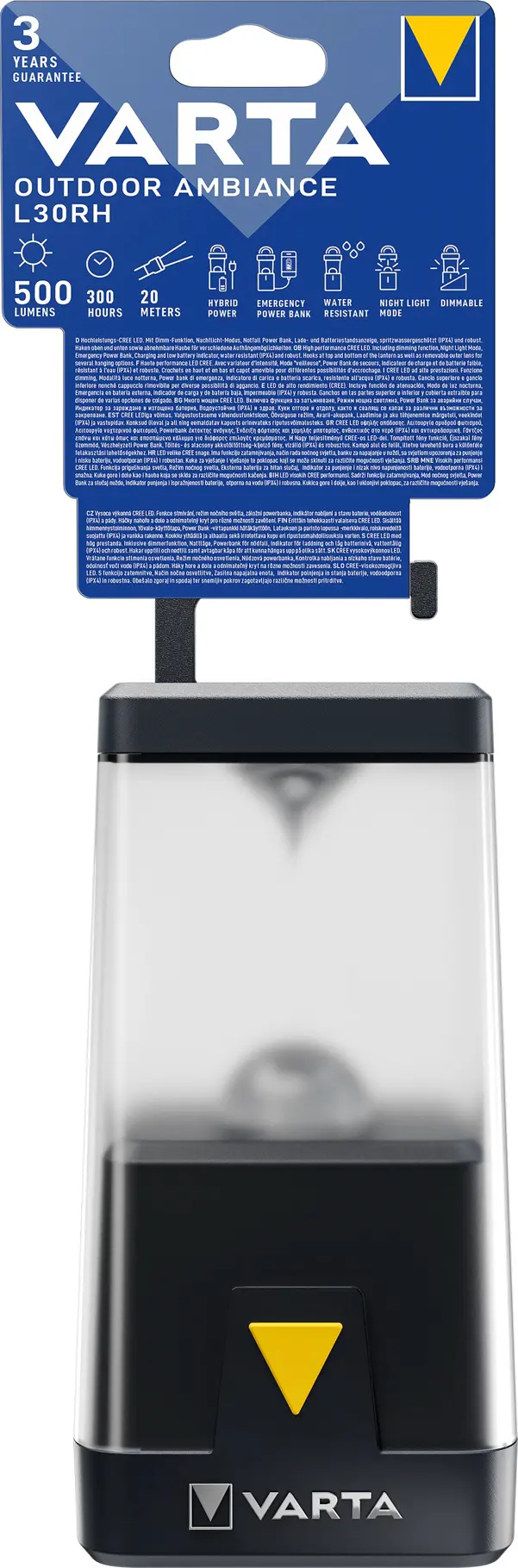 VARTA Campinglampe Outdoor Ambiance Lantern L30RH schwarz