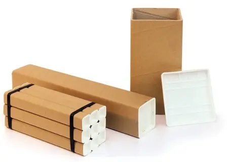 Versandhülse quadratisch 640 x 80 mm naturbraun